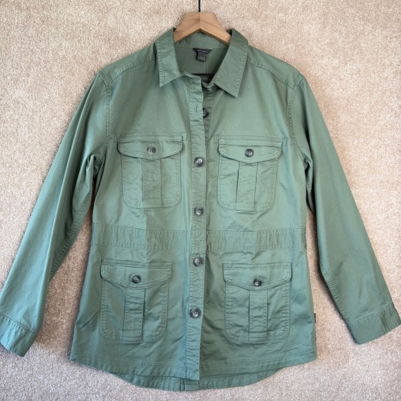 NWT Eddie Bauer Utility Jacket Size Small Sage Green Lightweight Fall Breathable - Picture 3 of 6